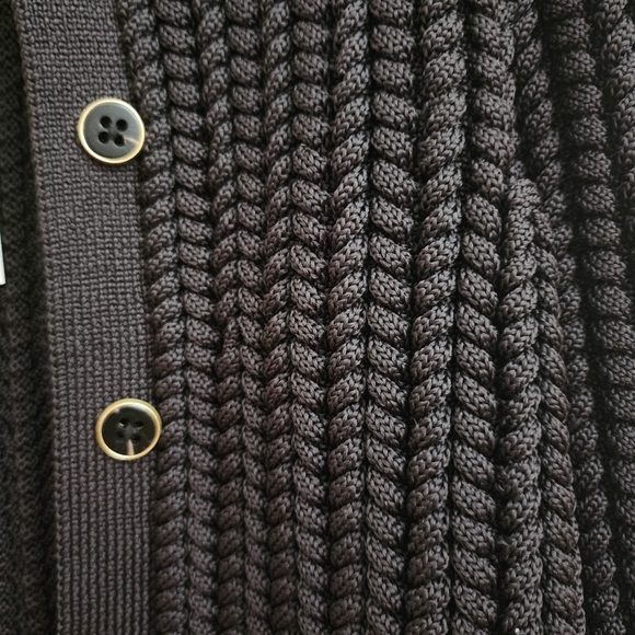 Jenee Naylor Braided Button Front Cardigan NWT Black Size MEDIUM - Picture 4 of 10